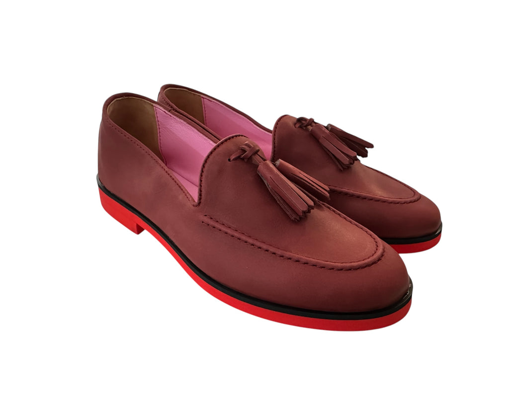 Mocassino Bordeaux Para Rossa