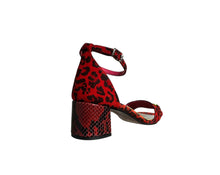 Carica l&#39;immagine nel visualizzatore di Gallery, SANDALO Fascia G Rosso/Leopardato
